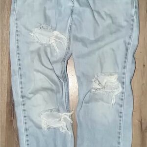 Levi's Distressed Light Blue Straight Jeans
